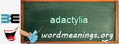 WordMeaning blackboard for adactylia